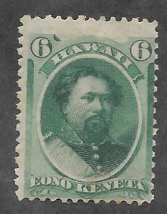 HAWAII Scott #33 Mint 6c 2018 SCV = $45.00