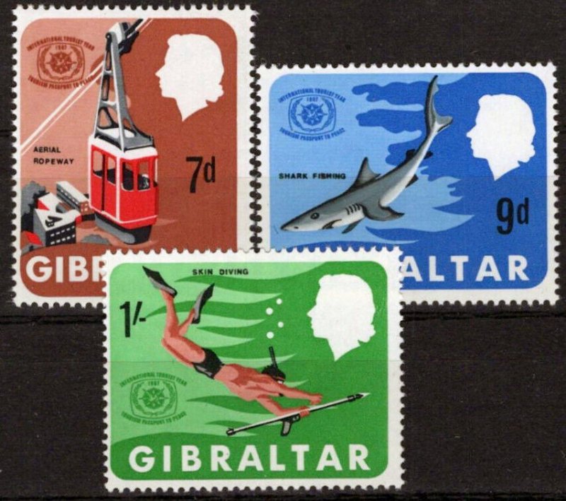 ZAYIX Gibraltar 200-202 MNH ITY Emblem Tourism Marine Life Shark  042523S53