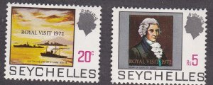 Seychelles # 297-298, Royal Visit, Mint Hinged, 1/3 Cat.