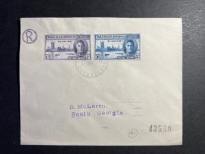 1947 Registered Falkland Islands Cover to South Georgia British Commonwealth