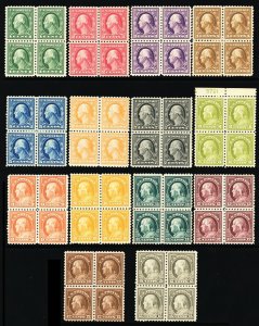 424-37, Mint F-VF H/NH 1-15¢ Blocks of Four SCV $3378 - Stuart Katz