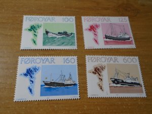 Boats : Faroe Islands  #  24-27  MNH