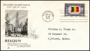 Scott 914 5 Cents Belgium Artcraft FDC Typed Address Planty 914-12