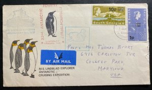 1977 South Georgia Antarctic Expedition MS Lindsbald Cover To College Park Usa
