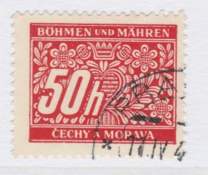 Czechoslovakia Ger. 1939 BOHEMIA AND MORAVIA 50h Used A25P42F19272 Protectorate-