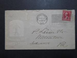 US 1891 Keystone Boots Cacheted Commercial Cover - Z8571