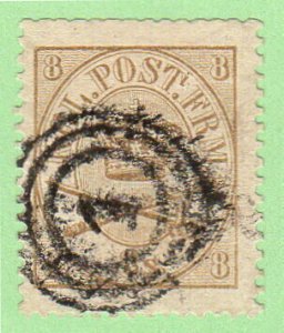 DEN SC #14 1868 Royal Emblems w/blunt perfs @ T, CV $95.00
