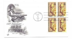 1437  San Juan Puerto Rico ArtCraft block of 4 FDC