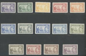 1938-44 St. Helena, Stanley Gibbons #131-140 - George VI - MNH**