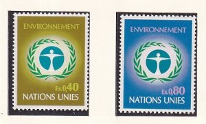 United Nations Geneva  #25-26  MNH  1972 conference Stockholm environment