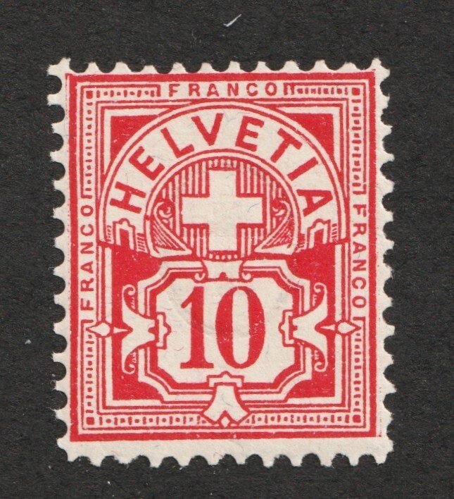 1882 Switzerland Helvetia Sc# 73 - 10 Franco. MH Cv$9.25