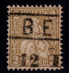 Switzerland Scott 52 White Wove Paper 2fr interesting cancel