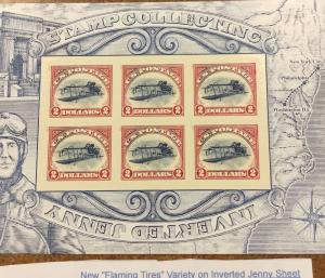 4806 Inverted Jenny sheet flaming tires VARIETY burning tires 