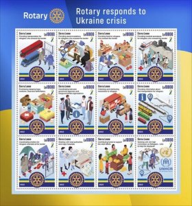 Sierra Leone - 2022 Rotary & Ukraine Crisis - 12 Stamp Sheet - SRL220229a