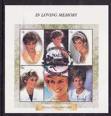 Nauru-Sc#452- id8-used sheet-Princess Diana-1998-
