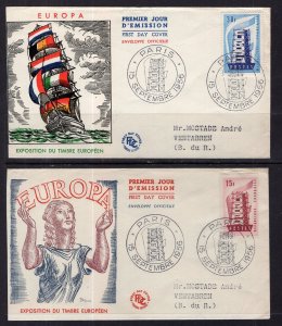 France 805-806 Europa Set of Two Typed FDCs