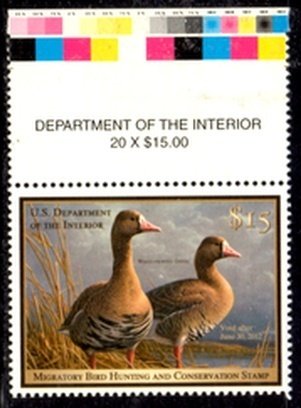 US Stamp #RW78 MNH Pair of White-Fronted Geese on a Pond Single From Press Sheet