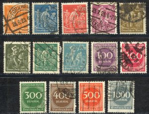 Germany Sc# 221-234 Used 1922-1923 Definitives