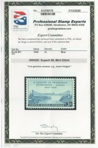 #961 Graded Superb 98 Mint OG NH w/PSE Cert. SMQ $50 (JH 8/23)