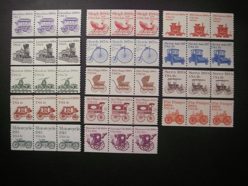 Scott 1897 - 1908, Transportation Coil PNC3 Collection, MNH Beauties, CV $26