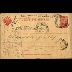 RUSSIA 1889 - Pre-stamped Card Used-Michel P013 Arms