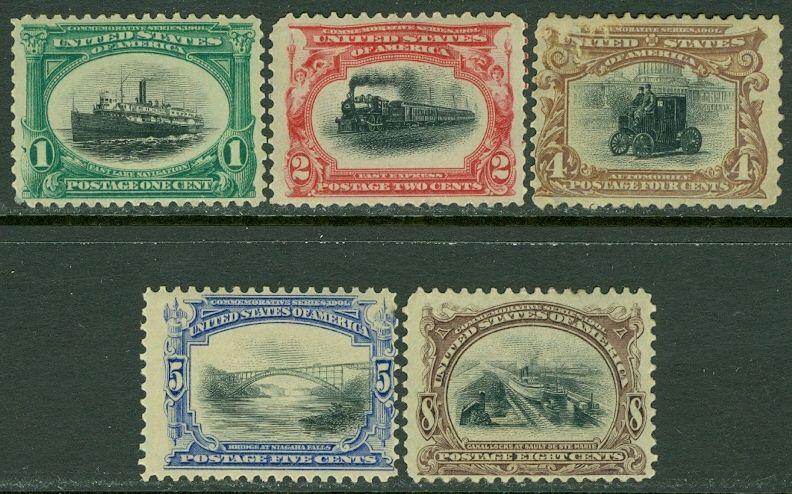 USA : 1901. Scott #294-98 All Very Fresh & Mint Original Gum LH. Catalog $72.00.