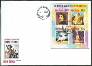 GUINEA BISSAU  2013 150th MEMORIAL  ANNIVERSARY  OF EUGENE DELACROIX SHEET  FDC