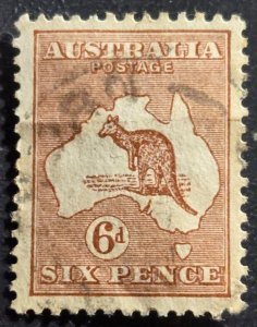 Stamp Australia Map with Kangaroo 6p A1 #96 used
