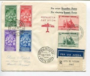 Coronation set cpl aerogramma racc. flight Brussels - Rome 12.7.39