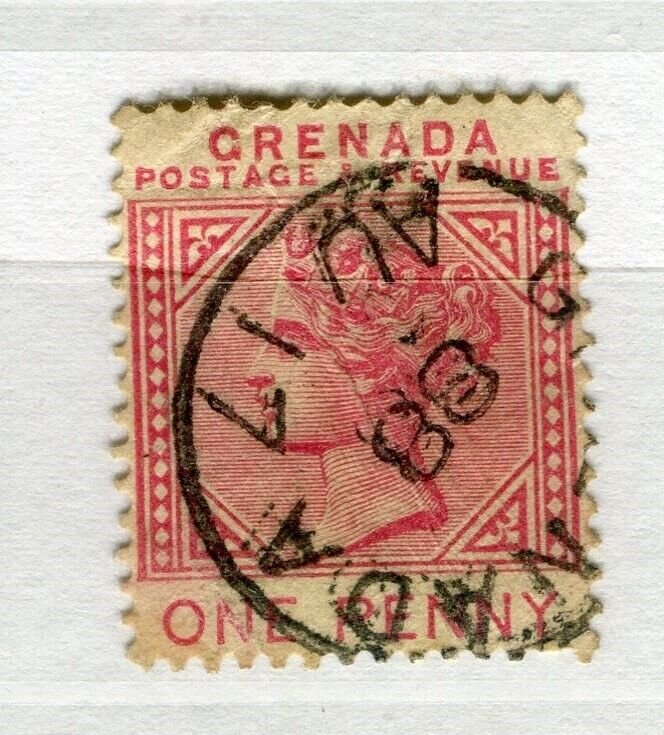 GRENADA; 1880s classic QV issue used 1d. value fair Postmark