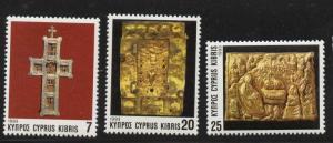 Cyprus 824-6 MNH Christmas, Carved Wooden Cross