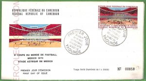 af3647 - CAMEROUN - POSTAL HISTORY - FDC COVER  - Mexico 1970 Sport  FOOTBALL
