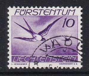 Liechtenstein  #C17  cancelled   1939  birds 10rp