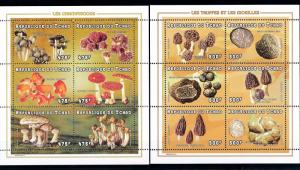 [68753] Tchad 1998 Mushrooms Pilze Champignons 2 Sheets MNH
