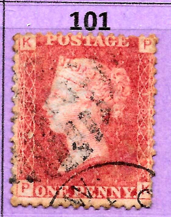 GB QV 1868 SG43 / 44, 1d Penny Red,  Good Used, Plate 101 (PK)