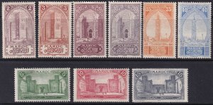 French Morocco 1917 Sc 56/65 partial set most MLH* 9 values