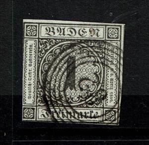 Baden SC# 6, Used (Noted Mi# 5), w/ 82 Black 5 Ring Cancel - S3622