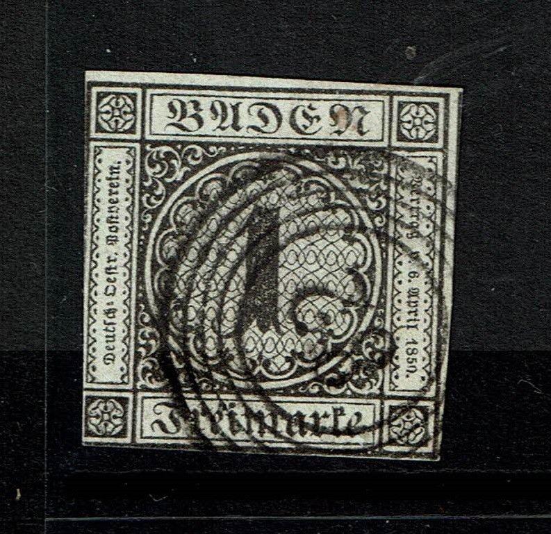 Baden SC# 6, Used (Noted Mi# 5), w/ 82 Black 5 Ring Cancel - S3622