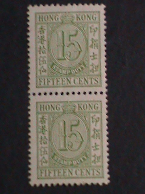 ​HONG KONG-1938- HK  RARE DUTY- STAMPS  SCOTT NOT LISTED -15 CENTS MNH PAIR
