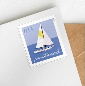 Sailboats Postcard  forever stamps  5 Sheets of 20， 100 pcs