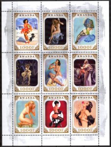 Rwanda 2022 Nudes Erotic Art IV Sheet MNH