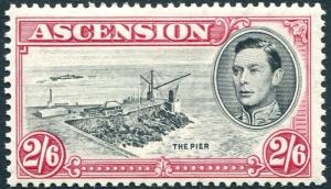 ASCENSION-1938-53 2/6 Black & Deep Carmine Perf 12½  Sg 45 MOUNTED MINT V23979