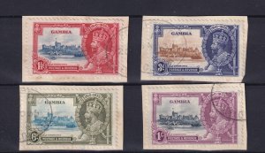 Gambia KGV 1935 Silver Jubilee Set On Piece SG143/146 VFU BP16490