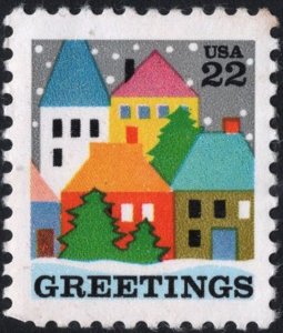 SC#2245 22¢ Christmas: Village Scene Single (1986) MNH