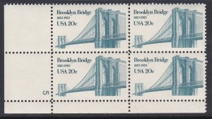 2041 Brooklyn Bridge Plate Block MNH