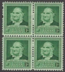 Scott # 874 - US Block Of Four - John James Audubon - MNH - 1940