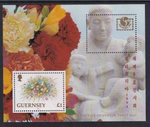 Guernsey 495a Flowers Souvenir Sheet MNH VF