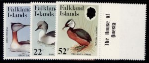 FALKLAND ISLANDS QEII SG489-491, 1984 Grebes set, NH MINT.