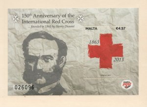 Sc #1498 Souvenir Sheet - Malta - 150th Red Cross - 2013 - MNH - Superfleas