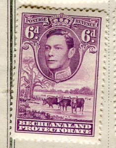 BECHUANALAND; 1938 early GVI Pictorial fine Mint hinged 6d. value